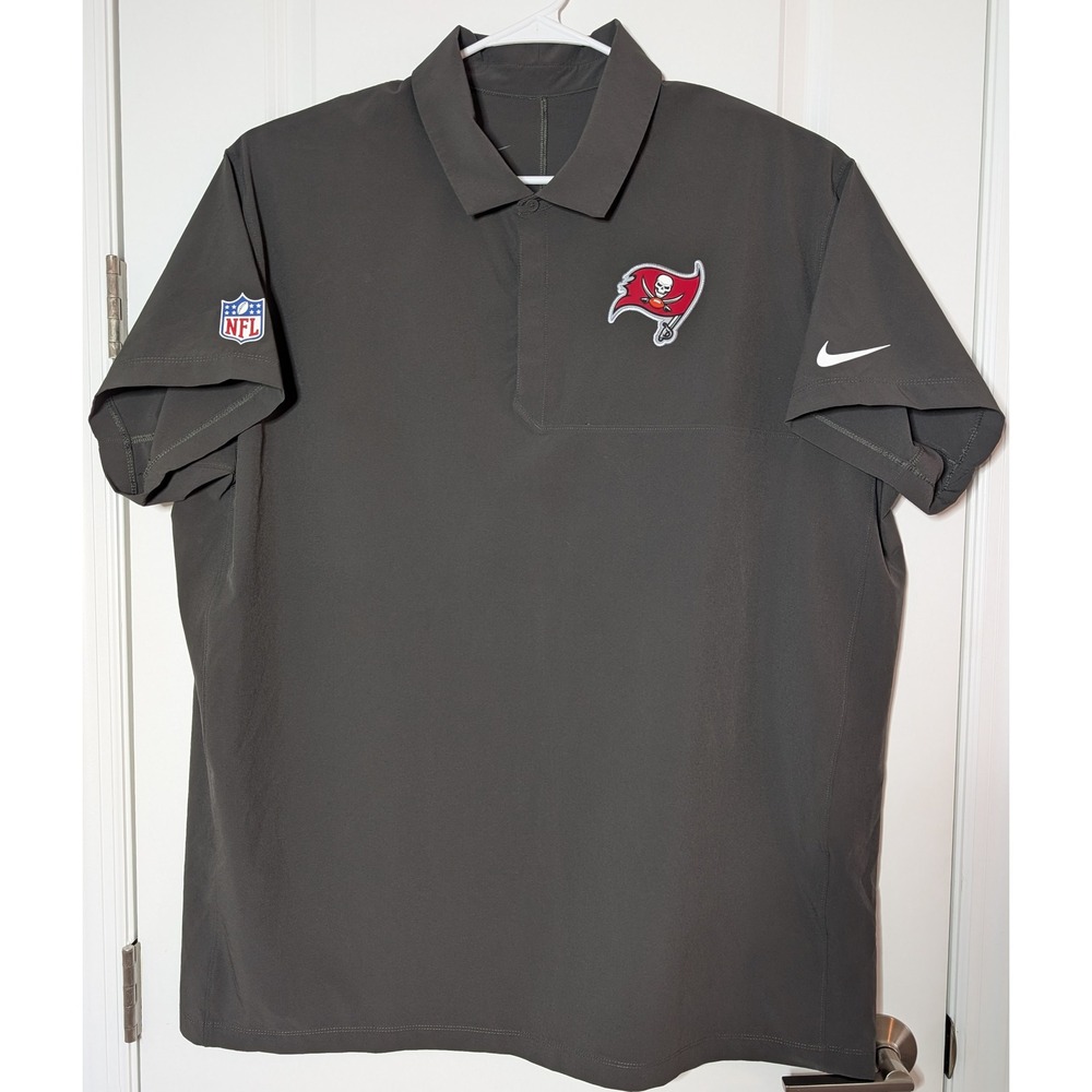 Nike NFL Tampa Bay Buccaneers Polo Shirt Mens 3XL Grey Short Sleeve Performance